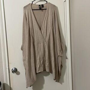 MarlaWynne Tan Shrug Poncho Lightweight Knit Size 2X/3X